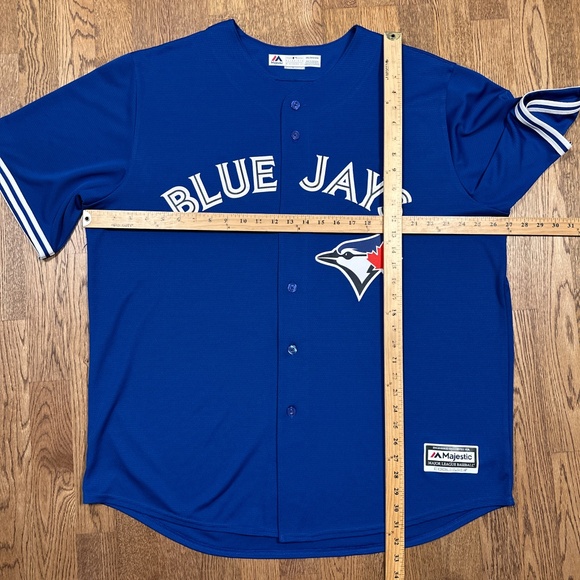 Majestic Toronto Blue Jays 2015 2016 Blue Coolbase MLB Jersey Mens 2XL - Picture 7 of 14